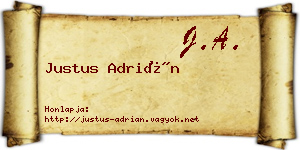 Justus Adrián névjegykártya