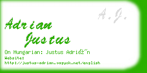 adrian justus business card